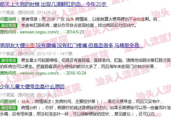汕头为什么屁眼会流血